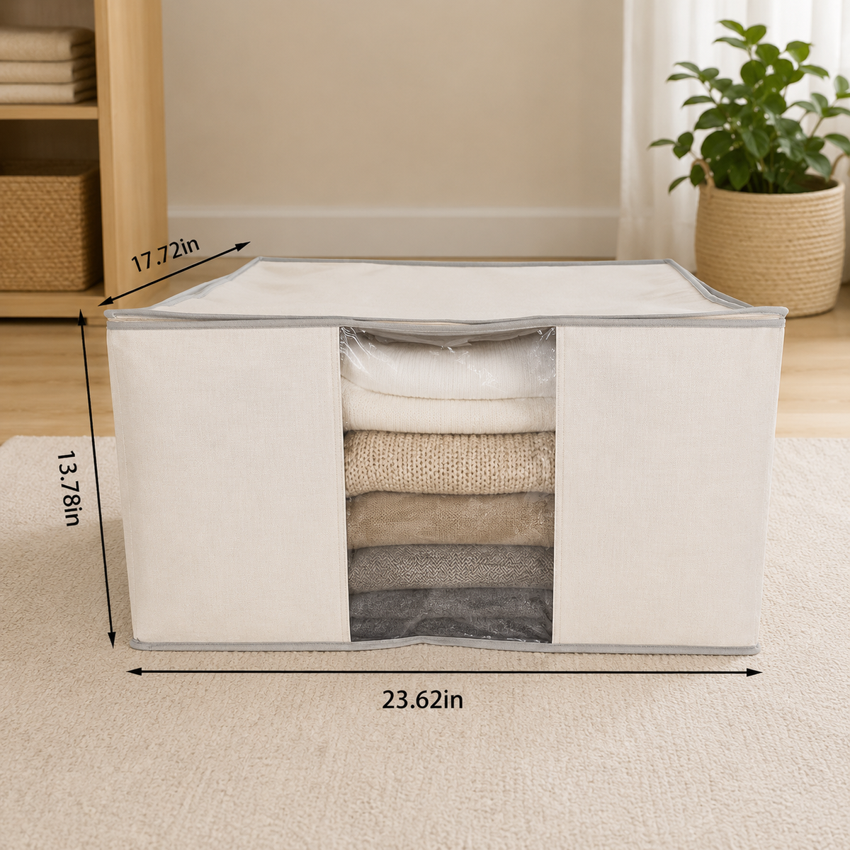 Canvas Closet Storage Organizer Bag